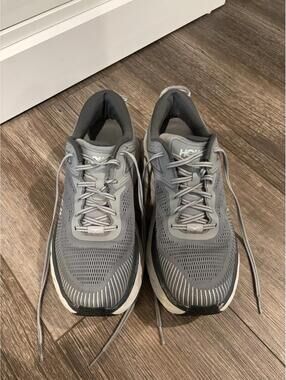 Hoka One One Bondi 7 Men's Running Shoes Gray Mesh US 10.5 UK 10 EU 44 2/3
